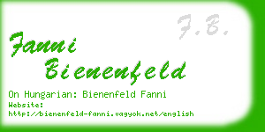 fanni bienenfeld business card